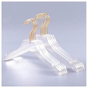 gamvdout 10 pcs clear acrylic hanger crystal clothes hanger with gold hook non-slip transparent formal dress standard hanger