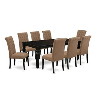 East West Furniture LGBR9-BLK-17, 9-Piece