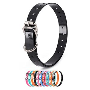 luckinpet waterproof dog collar replacement strap for shock collar and fence easy clean odorless dog collar metal buckle 3/4 inch adjustable size durable anti-odor tpu dog collar