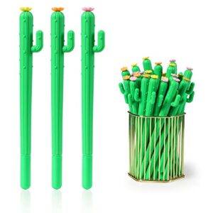 keazexi- cactus shaped roller pens, cactus gel ink pens, writing pens,for school home office stationery store kids girls gift.(30 pieces)