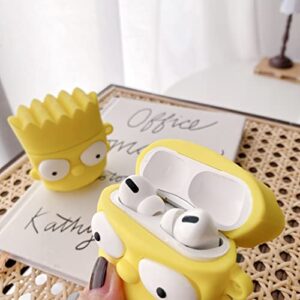 Aikeduo for Airpods 2 Case Cute Funny Cartoon Character Simpsons Cartoon Unique Cover Cool Keychain Skin Fashion Animal White Bear Cases for Girls Kids Teens Boys for Airpods 1 Case (Simpsons)