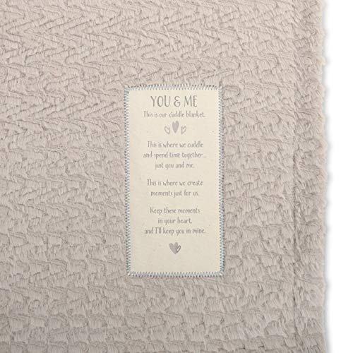 DEMDACO You and Me Cuddle Moments Soft Tan 60 x 50 Polyester Fabric Throw Blanket