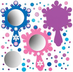 baker ross snow princess mirror kits, arts and crafts for kids (pack of 4), assorted, (at174)