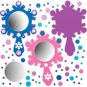 Baker Ross Snow Princess Mirror Kits, Arts and Crafts for Kids (Pack of 4), Assorted, (AT174)