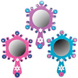 Baker Ross Snow Princess Mirror Kits, Arts and Crafts for Kids (Pack of 4), Assorted, (AT174)