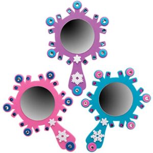 Baker Ross Snow Princess Mirror Kits, Arts and Crafts for Kids (Pack of 4), Assorted, (AT174)