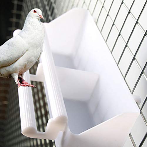 POPETPOP 6 Pcs Bird Feeder - Bird Cage Double Plastic Seed Water Feeder Cups Food Dish Caged Bird Feeder Bird Cage Accessories