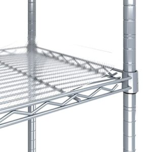 SINGAYE 3 Shelf Wire Shelving Unit Adjustable Storage Shelving 21.26”W x 11.41”D x 22.83”H (Silver)