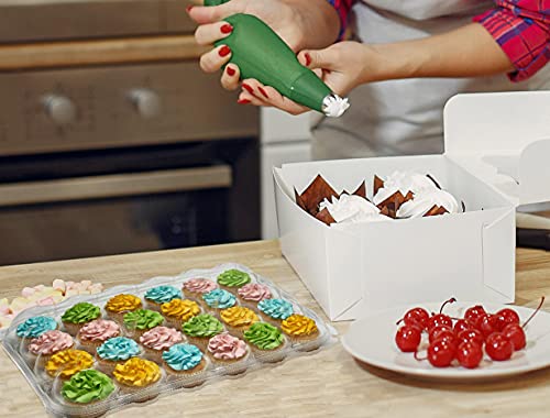 Decony 6-24 Compartment cupcake containers plastic disposable High Dome Cupcake carrier Plastic Boxes - Great for high topping - 24 slot each...