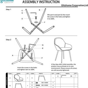 glitzhome Mid-Century Dining Chairs Set of 2 with Arm Leatherette Seat Metal Legs Living Room Bedroom Kitchen Modern Furniture, Grey