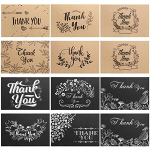 150 pack thank you cards with envelopes and stickers, brown craft black chalkboards thank you cards multipack for business wedding bridal shower baby shower