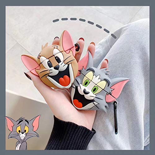 Airpods Case,New 3D Cute Cartoon Tom Cat Case for Apple Airpods 1&2, Airpods Accessories Shockproof Protective Premium Silicone Cover and Skin for Apple Airpods Charging Case (Tom)