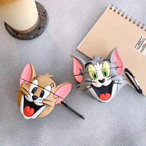 Airpods Case,New 3D Cute Cartoon Tom Cat Case for Apple Airpods 1&2, Airpods Accessories Shockproof Protective Premium Silicone Cover and Skin for Apple Airpods Charging Case (Tom)