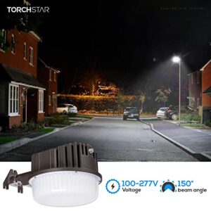 TORCHSTAR 80W Dusk to Dawn Area Light, LED Barn Lights, with Photocell, Outdoor Waterproof Street Flood Lighting, 800W Incandescent Equivalent, 5000K Daylight