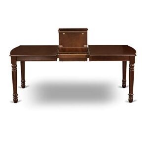 East West Furniture DOCE9-MAH-10 9Pc Dining Set Includes a Rectangle Dinette Table with Butterfly Leaf and Eight Parson Chairs with Dahlia Fabric, Mahogany Finish
