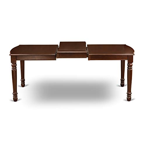 East West Furniture DOCE9-MAH-10 9Pc Dining Set Includes a Rectangle Dinette Table with Butterfly Leaf and Eight Parson Chairs with Dahlia Fabric, Mahogany Finish