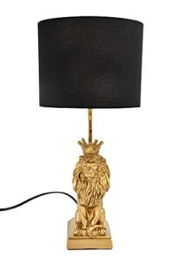 creative co-op lion shaped table lamp with black shade