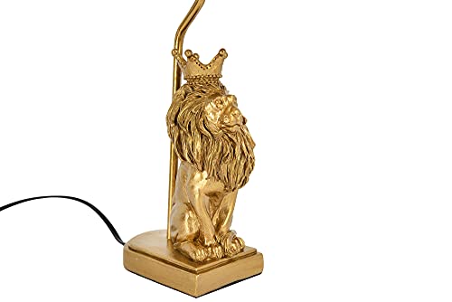 Creative Co-Op Lion Shaped Table Lamp with Black Shade