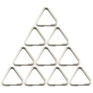 youliang 10pcs stainless steel triangle key ring 1mm wire 12mm key ring for key chain belts decoration