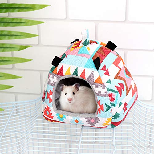 POPETPOP Carafes Warm Hamster Hideout House Cages - Cute Small Pet Animals Bed House - Winter Warm Hanging Cage Cave Bed for Guinea Pigs, Squirrels, Ferrets, Hedgehogs, Chinchilla Hamster Accessories