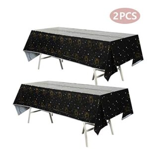 MAGJUCHE 35th Birthday Table Cloth Covers, 2-Pack Plastic Tablecloths for Rectangle Tables 35 Years Party Decorations Supplies