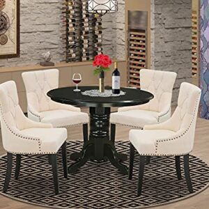 East West Furniture SHFR5-BLK-02 Dining Table Set, 5-Piece