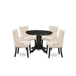 East West Furniture SHFR5-BLK-02 Dining Table Set, 5-Piece