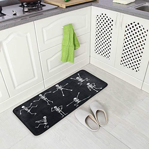 Baofu Skull Area Rugs Colorful Large Non-Slip Skeleton Floor Mat Christmas Decorative Carpets Doormat Foot pad for Outdoor Kitchen Living Dining Dorm Playing Room Bedroom 39 x 20 inch