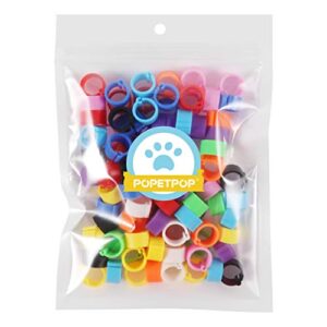 POPETPOP Parrot Toys Parrot Toys 100PCS Pigeon Foot Ring Plastic Colorful Bird Leg Rings Identification Rings for Birds Pigeons Parrots Poultry 8mm (Random Color) Bird Toy Bird Toy