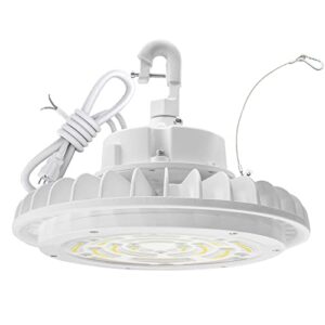 kotlin ufo led high bay light, 240w 33,600lm 5000k daylight, 1-10v dimmable, 5' cable with us plug, ip65 waterproof, commercial led high bay light for warehouse workshop garage factory - etl listed