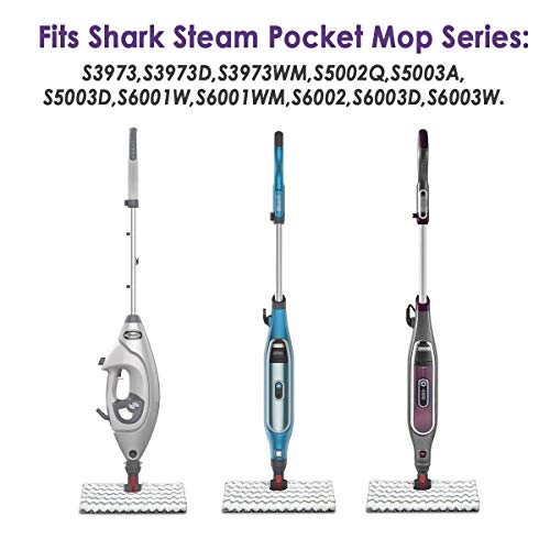 ConPus 2 Pack Replacement Steam Mop Pads for Shark Lift-Away Pro Steam Pocket Mop S3973 S3973D S3973WM & Genius Steam Pocket Mop S5002Q S5003A S5003D S6001W S6001WM S6002 S6002C S6003D S600W