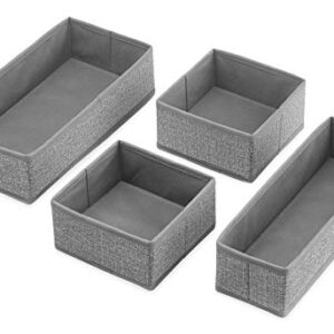 Whitmor 6283-9871 Set of 4-Crosshatch Gray Drawer Organizer