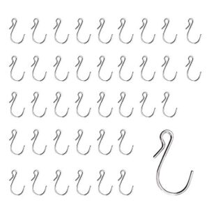 hnyyzl 40 pack s shaped hooks stainless steel metal hangers hanging hooks for diy crafts, hanging jewelry, key chain, tags, fishing lure, net equipment