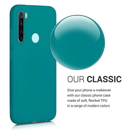 kwmobile Case Compatible with Xiaomi Redmi Note 8 (2019/2021) Case - Soft Slim Protective TPU Silicone Cover - Teal Matte