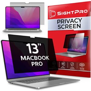 sightpro magnetic privacy screen for macbook pro 13 inch (2016, 2017, 2018, 2019, 2020, 2021, 2022, m1, m2) laptop privacy filter and anti-glare protector