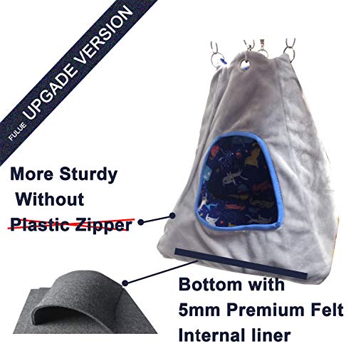 FULUE Small Animal Tent and Double Hammock for Ferret Rat Guinea Pig Degu Mice Hamster（Blue）