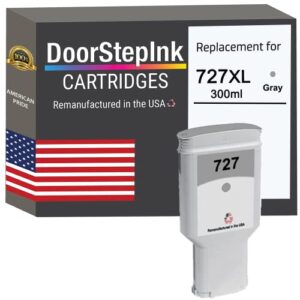 doorstepink remanufactured in the usa ink cartridge replacements for hp 727 300ml gray f9j80a for printers designjet t1500 t2500 t920 t930