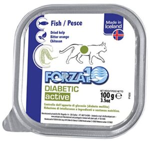forza10 wet diabetic cat food for diabetic support and control, fish flavor canned cat food wet, for adult cats with diabetes, 3.5 ounce cans, 32 pack case