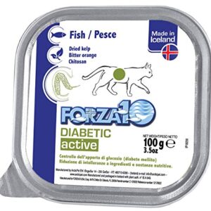 Forza10 Wet Diabetic Cat Food for Diabetic Support and Control, Fish Flavor Canned Cat Food Wet, for Adult Cats with Diabetes, 3.5 Ounce Cans, 32 Pack Case