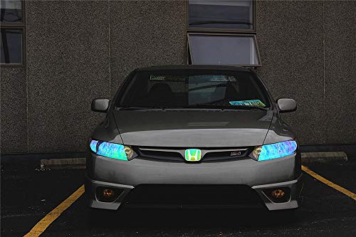 DIYAH 12 X 48 inches Self Adhesive Shiny Chameleon Headlights Tail Lights Fog Lights Films,Film Sheet Sticker,Tint Vinyl Film with Knife and Hand Tool (Clear)