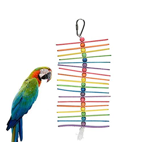 Afazfa💗💗Bird Toys Small Parrot Hanging Tearing Toy and Popsicle Sticks Bird Toy for Pet (multicolor)