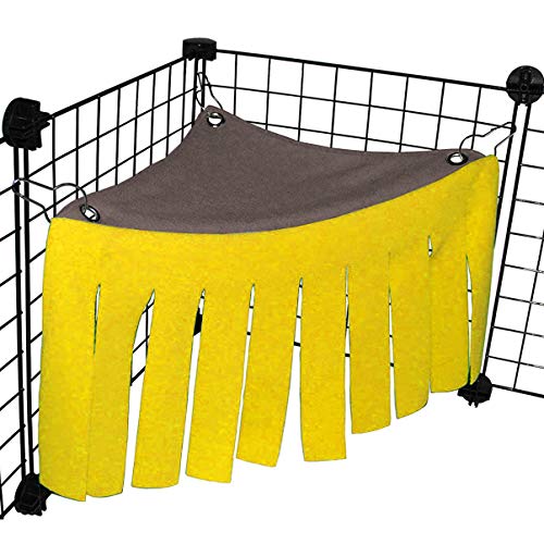 POPETPOP Corner Fleece Forest Guinie Pig Hideout - Guinea Pig Hammock Small Pet Hanging Bed Sleeping - Pet Hideaway for Hamster, Guinea Pigs, Ferrets, Chinchillas - Size 3