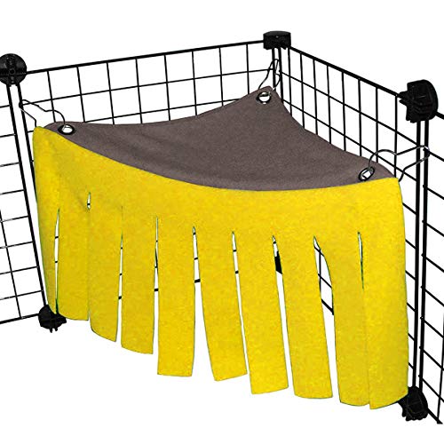 POPETPOP Corner Fleece Forest Guinie Pig Hideout - Guinea Pig Hammock Small Pet Hanging Bed Sleeping - Pet Hideaway for Hamster, Guinea Pigs, Ferrets, Chinchillas - Size 3