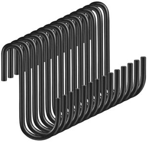 yesland 60 packs s hooks, black 2-3/8 inches s shaped hooks hanging hangers pan pot holder, perfect rack hooks for pan, pot, coat, bag, plants in kitchen, work shop, bathroom,bedroom & garden