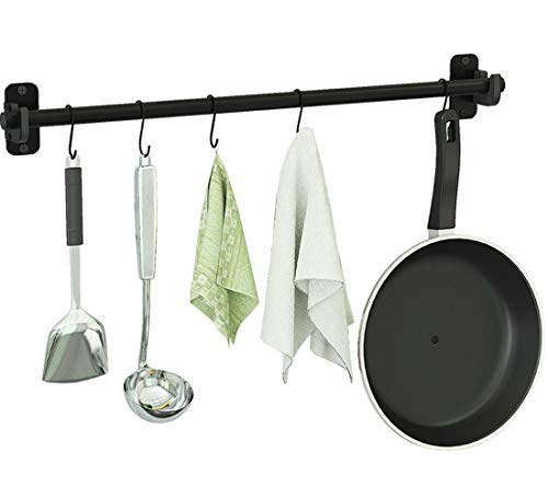 Yesland 60 Packs S Hooks, Black 2-3/8 Inches S Shaped Hooks Hanging Hangers Pan Pot Holder, Perfect Rack Hooks for Pan, Pot, Coat, Bag, Plants in Kitchen, Work Shop, Bathroom,Bedroom & Garden