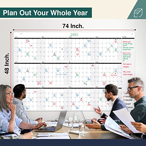 Lushleaf Designs Large Wall Calendar - 48" x 74" Dry Erase Reusable 2023 Whiteboard Calendar