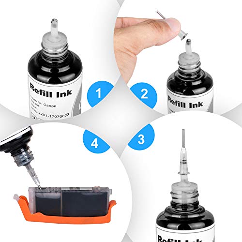 TBTeek 400ml Cyan（Dye Ink） Printer Refill Ink Dye Bottles Kit for Refillable Cartridges and CISS, for PIXMA MX922, MG5720, TS6020, TS6120, TS5020, MG6820, IX6820, MG5620