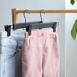 NORTHERN BROTHERS Black Pant Hangers,30Pack Plastic Pants Hangers Skirt Hangers with Clips Jean Hangers Bulk Hangers for Pants