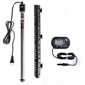 soyon aquarium heater 500w, fish tank heater with adjustable temperature 80 gallon-100 gallon submersible water heater (500w with extra thermometer)
