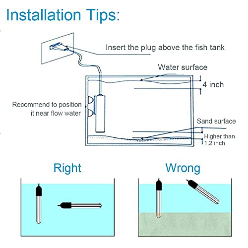 Soyon Aquarium Heater 500W, Fish Tank Heater with Adjustable Temperature 80 Gallon-100 Gallon Submersible Water Heater (500W with Extra Thermometer)